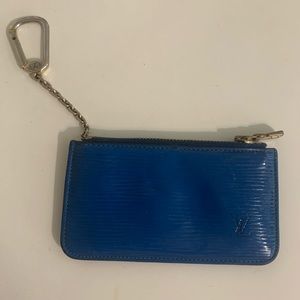 Louis Vuitton Blue Epi Pochette Cles Coin Wallet